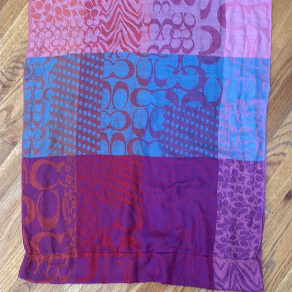 Colorful Coach Patterned Scarf